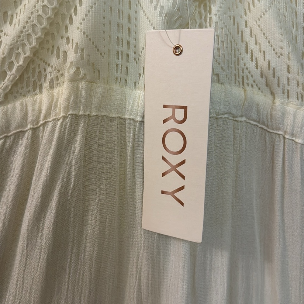 NWT ROXY Women’s Cream Crochet Coverup Dress Size Small - Picture 9 of 9